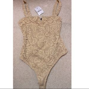 Forever21 Nude Lace Bodysuit